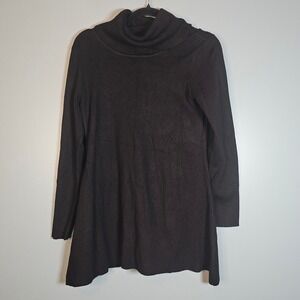 Louis Dell' Olio Whisper Knit Cowl Neck Tunic Sweater Dress Black Size S